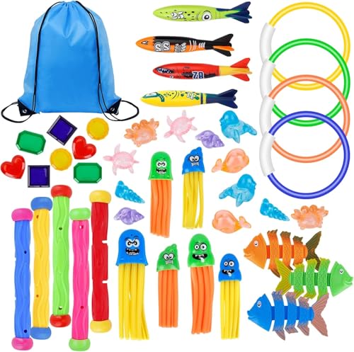 CIRULLI Tauchspielzeug,43PCS Pool Spielzeug Kinder,Pool Tauchspielzeug Set,Unterwasserspielzeug für Kinder,Schwimmspielzeug für Tauchtraining Poolparty Schwimmbad CIRULLI Tauchspielzeug,43PCS Pool Spielzeug Kinder,Pool Tauchspielzeug Set,Unterwasserspielzeug für Kinder,Schwimmspielzeug für Tauchtraining Poolparty Schwimmbad von CIRULLI