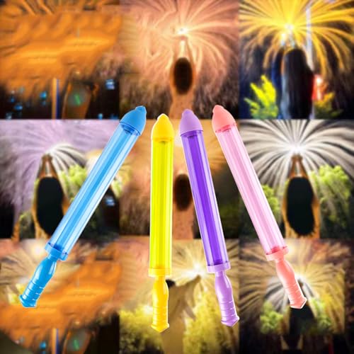 4 Stück Feuerwerks Wasserpistole Spielzeug,Romantisches Feuerwerk Wasserpistole für Paare,Wasserspielzeug für Kinder,Hochdruck Water Squirter Im Feuerwerksstil Fun Pool Familie (E) von CISIYOO
