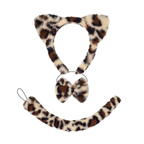 CISMARK Katzenohren Stirnband und Schwanz Glocke Halsband Set, Halloween Party Cosplay Kostüme Set für Erwachsene Frauen Mädchen von CISMARK