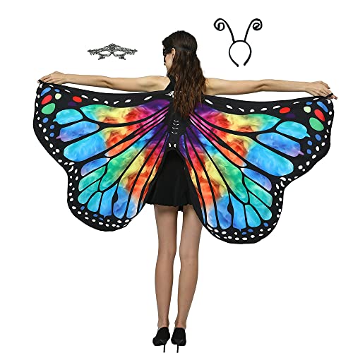 CISMARK Monarch-Schmetterlings-Umhang für Erwachsene, Halloween-Zubehör, Blau und Violett von CISMARK