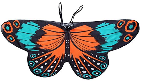 CISMARK Schmetterlingsflügel für Kinder, weiches Chiffon-Material, Blau und Orange von CISMARK