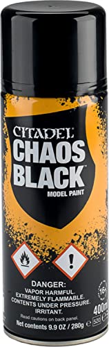 Games Workshop Citadel Chaos Black Primer Grundierspray Grundierung 400ml 62-02 von CITADEL