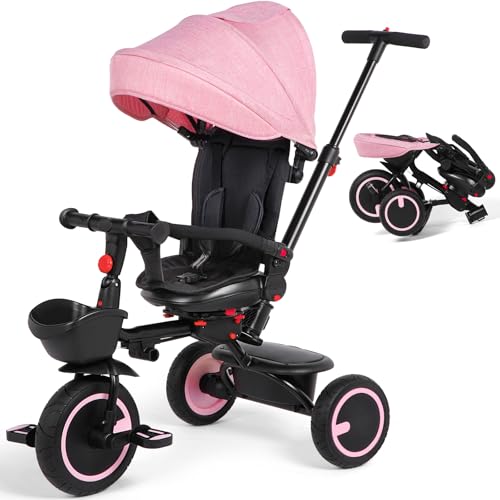 CITELER Baby Dreirad, 7-in-1 faltbares Kinderdreirad mit verstellbarem Elterngriff, Sicherheitsgurt & Radbremsen, abnehmbares Baldachin, Aufbewahrung, Kinderwagen, Fahrrad, Geschenk für Kleinkinder CITELER Baby Dreirad, 7-in-1 faltbares Kinderdreirad mit verstellbarem Elterngriff, Sicherheitsgurt & Radbremsen, abnehmbares Baldachin, Aufbewahrung, Kinderwagen, Fahrrad, Geschenk für Kleinkinder von CITELER