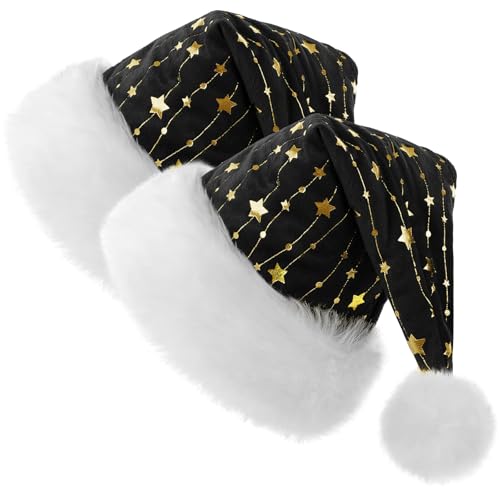 CITÉTOILE Erwachsene Weihnachtsmütze, Spleißstreifen mit Goldstickerei, verdickte Winter Weihnachtshut mit Plüsch Ball, Unisex Nikolausmütze, Rosa CITÉTOILE Erwachsene Weihnachtsmütze, Spleißstreifen mit Goldstickerei, verdickte Winter Weihnachtshut mit Plüsch Ball, Unisex Nikolausmütze, Rosa von CITÉTOILE