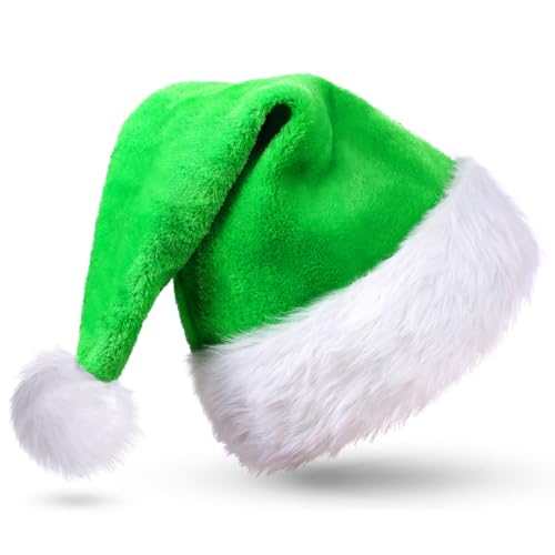 CITÉTOILE Grün Weihnachtsmütze Nikolausmütze, Weihnachtsmützen aus Velours für Erwachsene, Dicke Plüschkrempe Weihnachtsmütze für Männer und Frauen, Kostüm Weihnachtskostüm Party Dekoration, Grüne CITÉTOILE Grün Weihnachtsmütze Nikolausmütze, Weihnachtsmützen aus Velours für Erwachsene, Dicke Plüschkrempe Weihnachtsmütze für Männer und Frauen, Kostüm Weihnachtskostüm Party Dekoration, Grüne von CITÉTOILE