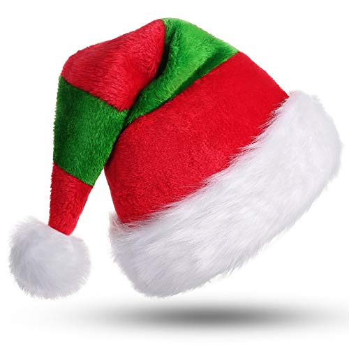 CITÉTOILE Weihnachtsmütze Nikolausmütze Dicker Fellrand aus Plüsch Nikolaus Mütze Weihnachtliche Mütze Für Erwachsene Weihnachtsfeier Weihnachtsmarkt Neuheit Streifen Rot&Grün CITÉTOILE Weihnachtsmütze Nikolausmütze Dicker Fellrand aus Plüsch Nikolaus Mütze Weihnachtliche Mütze Für Erwachsene Weihnachtsfeier Weihnachtsmarkt Neuheit Streifen Rot&Grün von CITÉTOILE