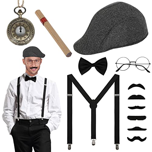 CIVIMILI 20er Jahre Accessoires Herren Mafia Kostüm Herren Set mit Westen & Verschiedenen Accessoires für Karneval Partys CIVIMILI 20er Jahre Accessoires Herren Mafia Kostüm Herren Set mit Westen & Verschiedenen Accessoires für Karneval Partys von CIVIMILI