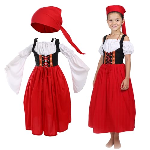 CIVIMILI Generisch Oktoberfest Costume Girls Dirndl Set Midi Dress Eiegant Costume Dress für Oktoberfest Children's Outfit CIVIMILI Generisch Oktoberfest Costume Girls Dirndl Set Midi Dress Eiegant Costume Dress für Oktoberfest Children's Outfit von CIVIMILI