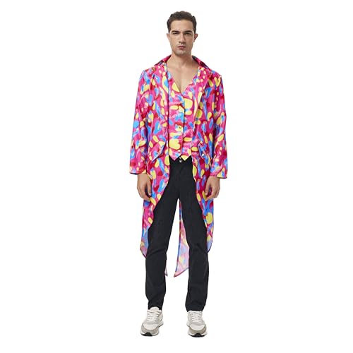 CIVIMILI Herren Disco Farbiger Frack Jacke Gothic Gehrock Renaissance Mittelalter Outfits 74er Jahre Kostüm Herren für Halloween CIVIMILI Herren Disco Farbiger Frack Jacke Gothic Gehrock Renaissance Mittelalter Outfits 74er Jahre Kostüm Herren für Halloween von CIVIMILI
