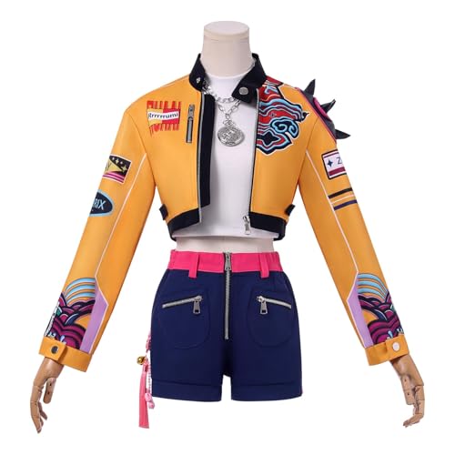 CIVIMILI Kostüm Für Mädchen 3 Stück Anime Cosplay Kostüm Gelbe Jacke Hemd Shorts Halloween-Uniform für Kinder Urlaubskarneval Party Dress-up von CIVIMILI