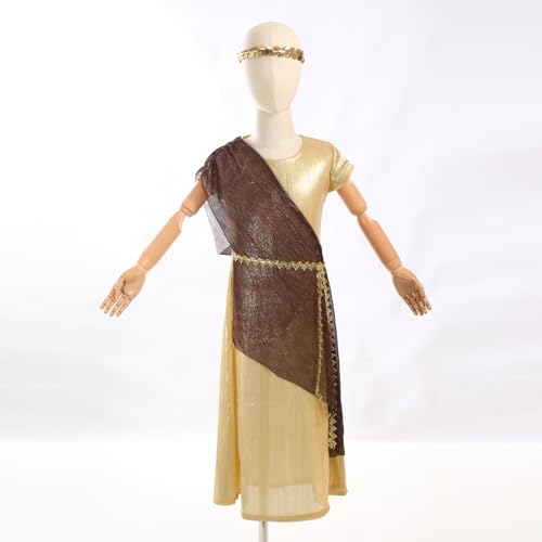 CIVIMILI Mädchen Griechische Göttin Kostüm Römerin Damen Griechisches Toga Kostüm Römische Göttin der Antike Karneval Outfit Antike Römer Ägyptin Uniformen von CIVIMILI