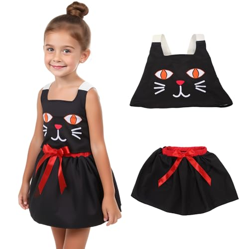 CIVIMILI Mädchen Katzen Kostüm Schwarze Katze Halloween Fasching Karenval Tierkostüm Hosenträger Röcke CIVIMILI Mädchen Katzen Kostüm Schwarze Katze Halloween Fasching Karenval Tierkostüm Hosenträger Röcke von CIVIMILI