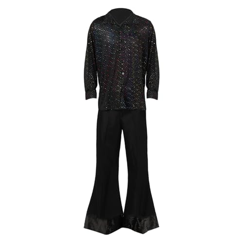 Herren 70er Jahre Outfit 70er Jahre Outfit Disco Kostüm Enthält Hippie Kostüm Hemd und Schlaghosen für Herren, Männer mit Perücke Sonnenbrille Schnurrbart Dollarzeichen Kettenring Disco-Zubehör Herren 70er Jahre Outfit 70er Jahre Outfit Disco Kostüm Enthält Hippie Kostüm Hemd und Schlaghosen für Herren, Männer mit Perücke Sonnenbrille Schnurrbart Dollarzeichen Kettenring Disco-Zubehör von CIVIMILI