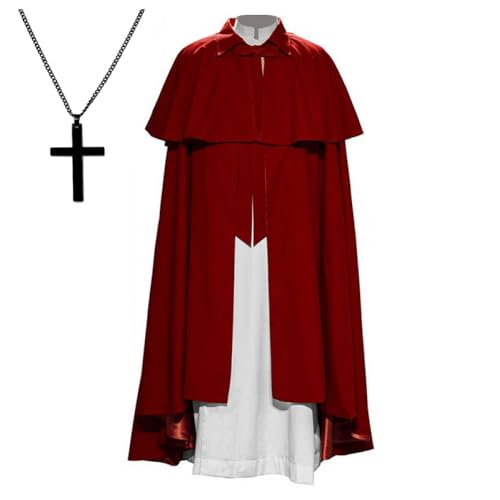 CIYASHEH Uni Mittelalter Garde Umhang Renaissance Hofritter Priester Kostüm Umhang Halloween Kostüm Outfit CIYASHEH Uni Mittelalter Garde Umhang Renaissance Hofritter Priester Kostüm Umhang Halloween Kostüm Outfit von CIYASHEH