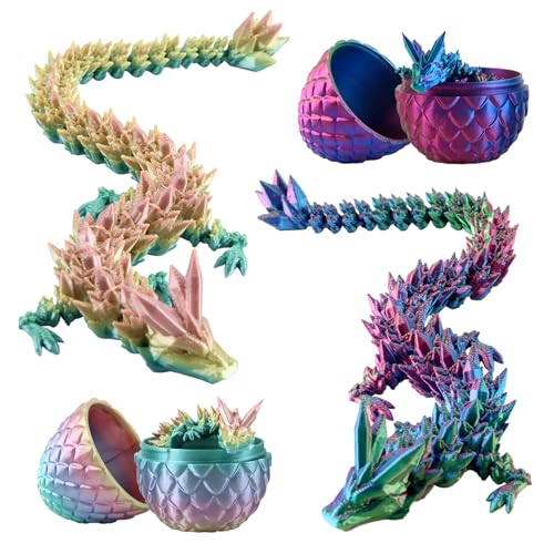 CIYIN 3D-gedrucktes Drachenei, 2er Easter Dracheneier, 22cm Bewegliche Drachen Spielzeug für Kinder & Sammler | Ostergeschenk & Wohnkultur-Deko von CIYIN