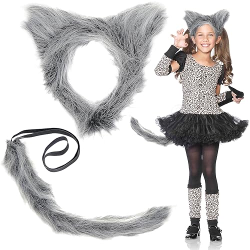 CIYIN Wolf Kostüm, Wolfsohren Haarreif, Wolfsschwanz, Therian Tail Wolf, Halloween Kostüm Kinder, für Cosplay Maskerade Partys Feste Karneval CIYIN Wolf Kostüm, Wolfsohren Haarreif, Wolfsschwanz, Therian Tail Wolf, Halloween Kostüm Kinder, für Cosplay Maskerade Partys Feste Karneval von CIYIN