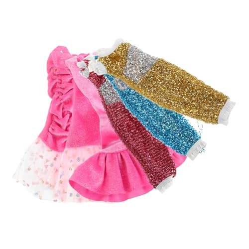 CIYODO 6-teiliges Pailletten-puppenkleid-Set Kostüme Partykleid Für Einen Schulterrock Prinzessinnen-puppenkleidung Glitzer Und Formeller Look von CIYODO