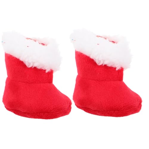 CIYODO 1 Paar Doll Boots Miniatur Stiefel für Puppen Rote Weihnachtsstiefel Puppenzubehör für Hausdekoration für Kreative Spielideen und Festliche Anlässe von CIYODO