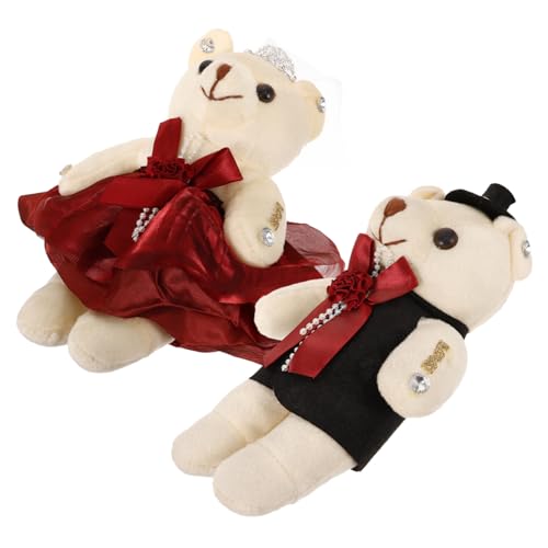 CIYODO 1 Paar Valentinstag Dekoration Plüschbär Farbige Bärenfiguren für Hochzeitsdeko und Party Favors zum Dekorieren von Blumensträußen und Geschenken und Langlebig von CIYODO