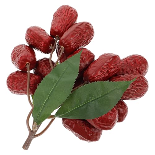 CIYODO 1 Saite Künstliche Jujube Deko Realistisches Rotes Datteln Modell Teiliges für Home Decor Bastelbedarf Elegante Dekoration für Partys Fotoshootings von CIYODO