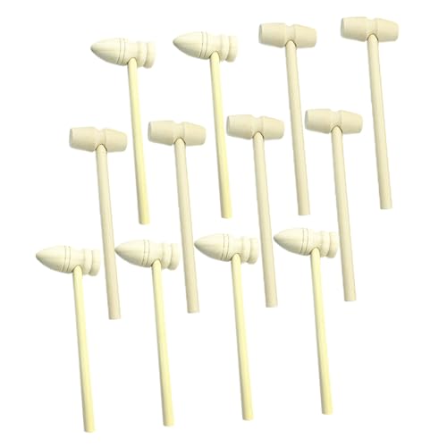 CIYODO 1 Satz 24 Stück Holz Hammer Kleinkinder Muschelhammer Platz Spielzeugautos Borste zappeln bastelset basteln für Mini-Krebshammer Kuchenhammer hölzern von CIYODO
