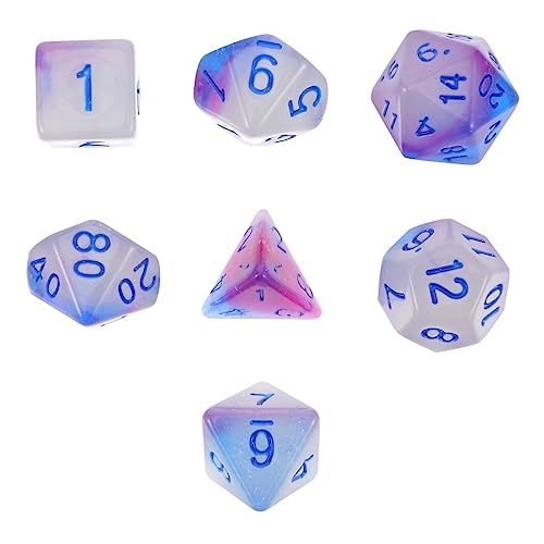 CIYODO 1 Satz 7 Stück Würfeln Zahlenwürfel aus Acryl Brettspiele Stütze polyedrische Würfel interessanter Zahlenwürfel mehrseitige Würfel Spiel Würfel trpg Spielwürfel von CIYODO