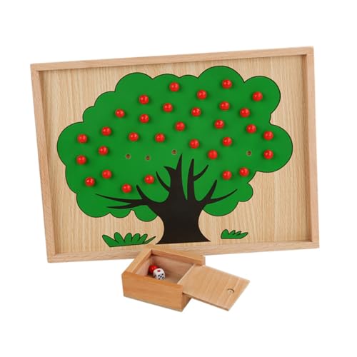 CIYODO 1 Satz Apfelbaumspielzeug Zahlen Lernen Kinderspielzeug Montessori zählen Zehnrahmen Zählspielzeug Bildung Mathe- Zahlenrätsel mathematische Rätsel hölzern Grün von CIYODO