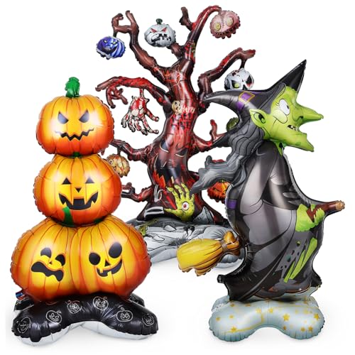 CIYODO 1 Satz Aufblasbare Halloween Dekoration Halloween Deko mit Kürbis und Luftballons aus Aluminiumfolie für Party Zubehör und Dekoartikel für Drinnen und Draußen CIYODO 1 Satz Aufblasbare Halloween Dekoration Halloween Deko mit Kürbis und Luftballons aus Aluminiumfolie für Party Zubehör und Dekoartikel für Drinnen und Draußen von CIYODO