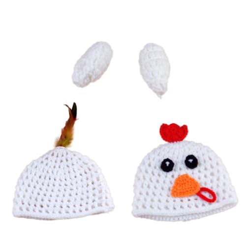 CIYODO 1 Satz Babyfoto -Strickanzug kleidung Neugeborene häkeln Babyfotografie Kostüm Neugeborenes Babykostüm -Outfits Neugeborene handgefertigte Requisiten Garn Weiß von CIYODO