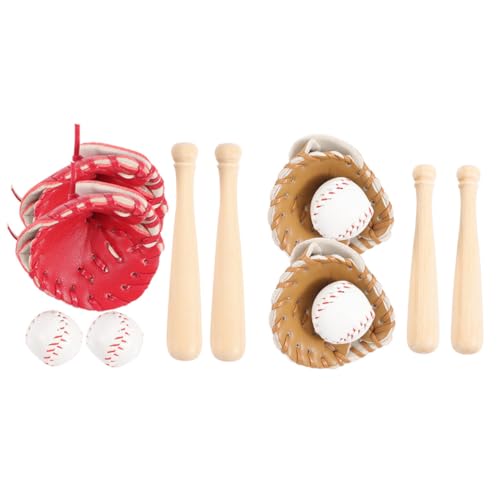 CIYODO 1 Satz Baseball-Softball-Abdeckung Mini-Baseball-kit Vorgibt Miniaturen Zum Basteln Rollenspielzubehör Mini-baseballschläger- Rollenspielset Hölzern von CIYODO