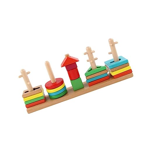 CIYODO 1 Satz Baustein der geometrischen Form Frühes Bildung von Bildung Formblöcke aus Holz hölzern Colorful von CIYODO