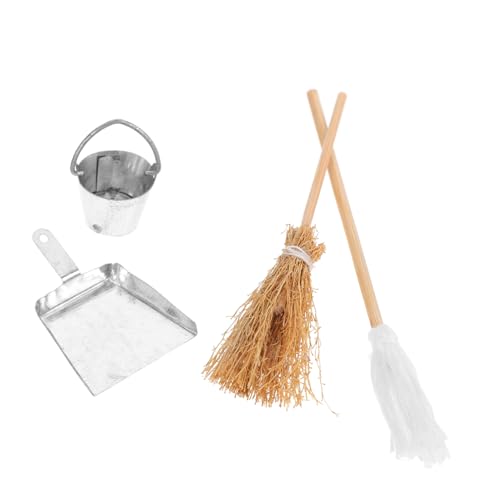 CIYODO 1 Satz Besen Dustpan Model Puppenhaus Zubehör Miniaturgartendekoration Mini-simulations-kehrschaufel Kleine Hausdekor-kehrschaufel Modell Zubehör Mini-handbesen Kleiner Besen Eisen von CIYODO