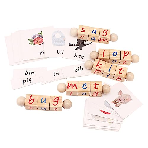 CIYODO 1 Satz Briefblock -Unterrichtshilfen Buchstabenblöcke drehbarer Buchstabenblock Montessori- für die frühe Bildung Englisches Wortlernspielzeug Papier von CIYODO
