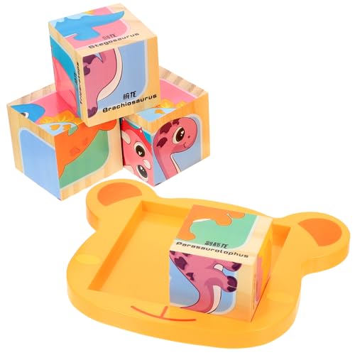 CIYODO 1 Satz Cartoon-Puzzles aus Holz Rätsel für tierisches kognitives Rätsel holzpuzzle lustiges Blockpuzzle kreatives Würfelpuzzle von CIYODO