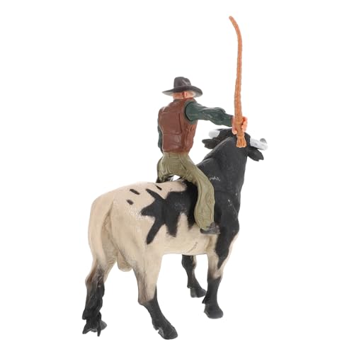 CIYODO 1 Satz Cowboy Bullfighting Modell Realistische Stier und Cowboy Figur für Schreibtischdekoration für Wohn und Spielzimmer Detailgetreue Nachbildung aus Hochwertigem Resin von CIYODO