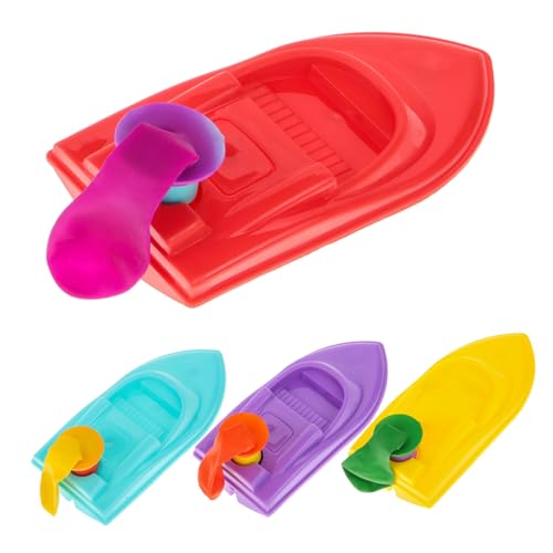 CIYODO Selbstgemacht Ballon Rückstoßboot für Kinder – 4 Stück Lernspielzeug für Wissenschaftliche Experimente Ballongetriebenes Boot für Schulprojekte und Kreative Experimente von CIYODO