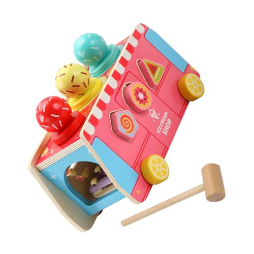 CIYODO 1 Satz Eiswagen Eiswagen- Eiswagen-Zubehör Tell dir vor, zu -Lernspielzeug für Kleinkinder Kompakter Eiswagen-Bausatz hölzern Bunt von CIYODO