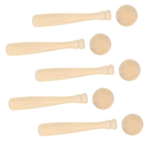 CIYODO Mini-baseballschläger-Set Aus Holz Mit Bällen Zum Bemalen Basteln Und Dekorieren DIY-unfertiges Spielzeug Für Kinder Und Künstler von CIYODO