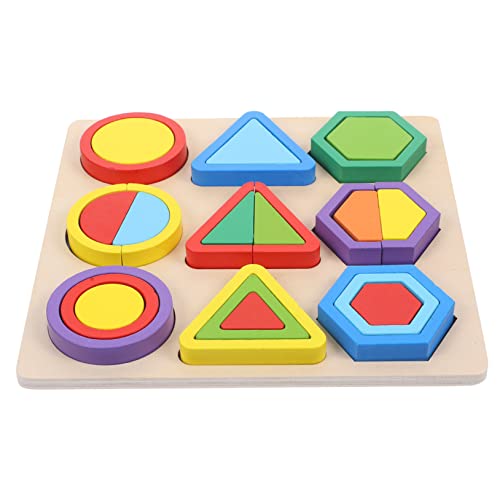 CIYODO 1 Satz Form Kognitive Paarung -Intelligenz-Puzzle- Regenbogen-bausteine Geometrisches Paarungsspielzeug Geometrieform Kognitives Lehrmittelspielzeug Holz von CIYODO