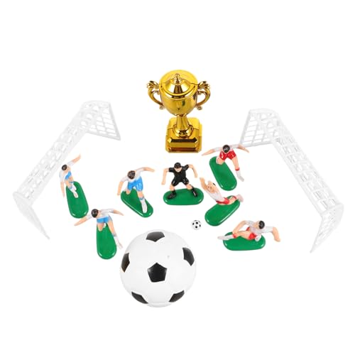 CIYODO 1 Satz Fußballspieler Figuren Goldene Trophäe zur Dekoration für Geburtstagsfeiern und Sportveranstaltungen Fußball Torten Deko für Fans von CIYODO