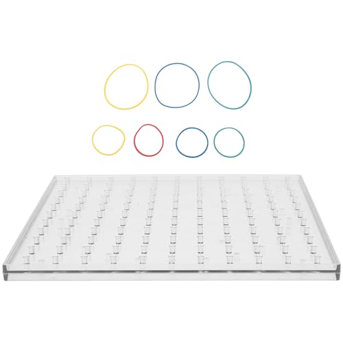 CIYODO 1 Satz Geoboard Lernspielzeug für Zweiseitiges Nagelbrett mit Bunten Gummibändern Pädagogisches Hilfsmittel für Grundschüler zur Mathematischer Fähigkeiten und Kreativen Lernens von CIYODO