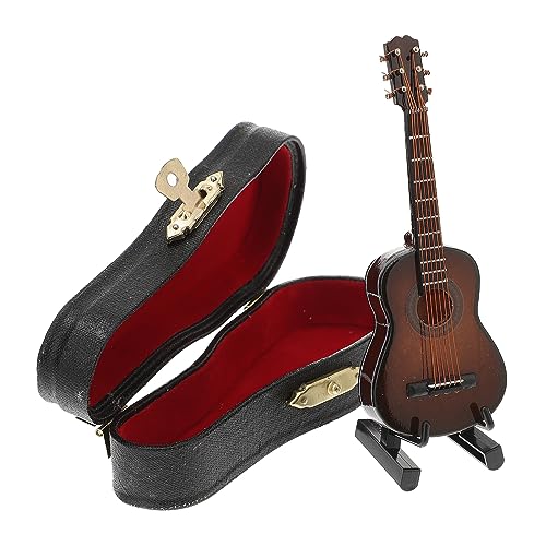 CIYODO 1 Satz Gitarrenverzierungen Miniaturen Ornament praktische Living Room Decoration Dekoration puppenhaus zubehör Miniatur-Gitarre aus Holz Mini-Gitarren-Modell- Black von CIYODO