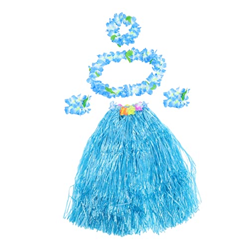 CIYODO 1 Satz Grasröcke Dekorationen Grasrock Kostüm Stroh Luau-Röcke Rock für Strandpartys tropisch hawaii outfit hawaii kleidung sommeroutfit Hawaii-Themenstütze Luau-Girlande Abs Blue von CIYODO