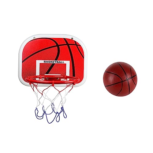 CIYODO 1 Satz Hängender Basketballkorb Montiert Junge Mini-basketballkörbe Indoor-Basketball-kit Basketball-zugset Für Indoor-basketballkörbe Gummi Rot von CIYODO
