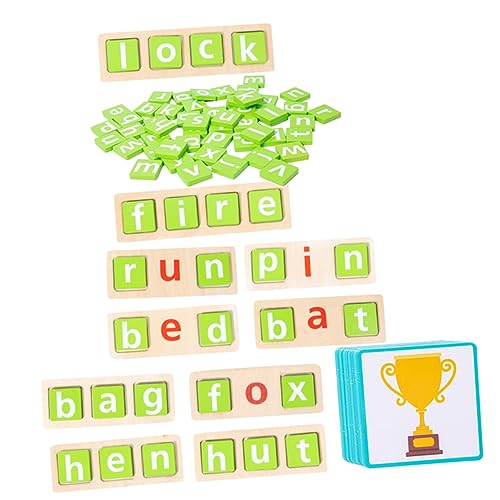 CIYODO 1 Satz Holzbuchstaben Lernspielzeug für Alphabet Puzzle mit Bildkarten für Buchstabenerkennung und Wortbildung für Montessori und Frühkindliche Bildung von CIYODO