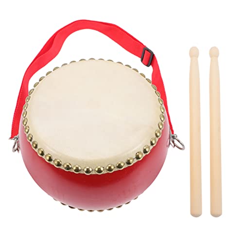 CIYODO 1 Satz Holzschlagzeug für Cowhide Trommel Musikinstrument zur Musikalischen Früherziehung Lernspielzeug für Kindergeburtstage Sichere und Praktische Handpercussion für Junge von CIYODO