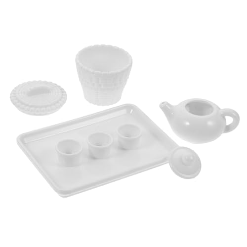 CIYODO 1 Satz Japanisches Teeservice Miniatur- Miniatur-teegeschirr Mini House Accessory Mini- -küchenzubehör Geben Vor, Zu Sein Mini-teetasse Plastik Weiß von CIYODO