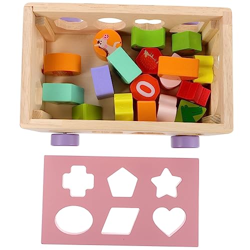 CIYODO 1 Satz Kinderkognitionsspielzeug pädagogisches Formsortierer aus Holz Holzbaustein LKW aus Holz Bausteine ​​ Tierfigur hölzern Colorful von CIYODO