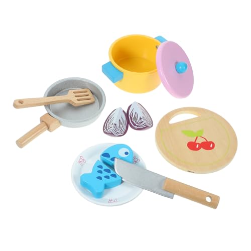 CIYODO 1 Satz Kochgeschirr-Spielset aus Holz Kochgeschirr-Spielset für Kleinkinder Küchen -Spielset Accessoires Kochgeschirr, Spielset, Kindergeschenk hölzern CIYODO 1 Satz Kochgeschirr-Spielset aus Holz Kochgeschirr-Spielset für Kleinkinder Küchen -Spielset Accessoires Kochgeschirr, Spielset, Kindergeschenk hölzern von CIYODO