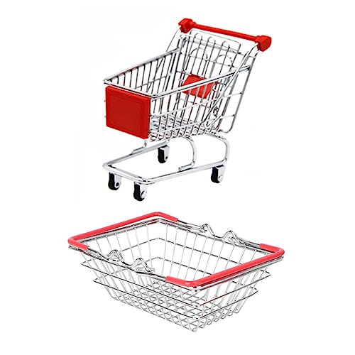CIYODO 1 Satz Kreatives Spielzeugset für Einkaufswagen und Einkaufskorb für Rollenspiele Robust und Sicher für Nachahmen von Supermarkt Einkäufen Tolles für Kleine von CIYODO